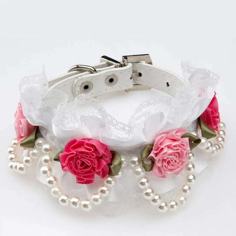 Glam Leather Collar with Rhinestone Buckle