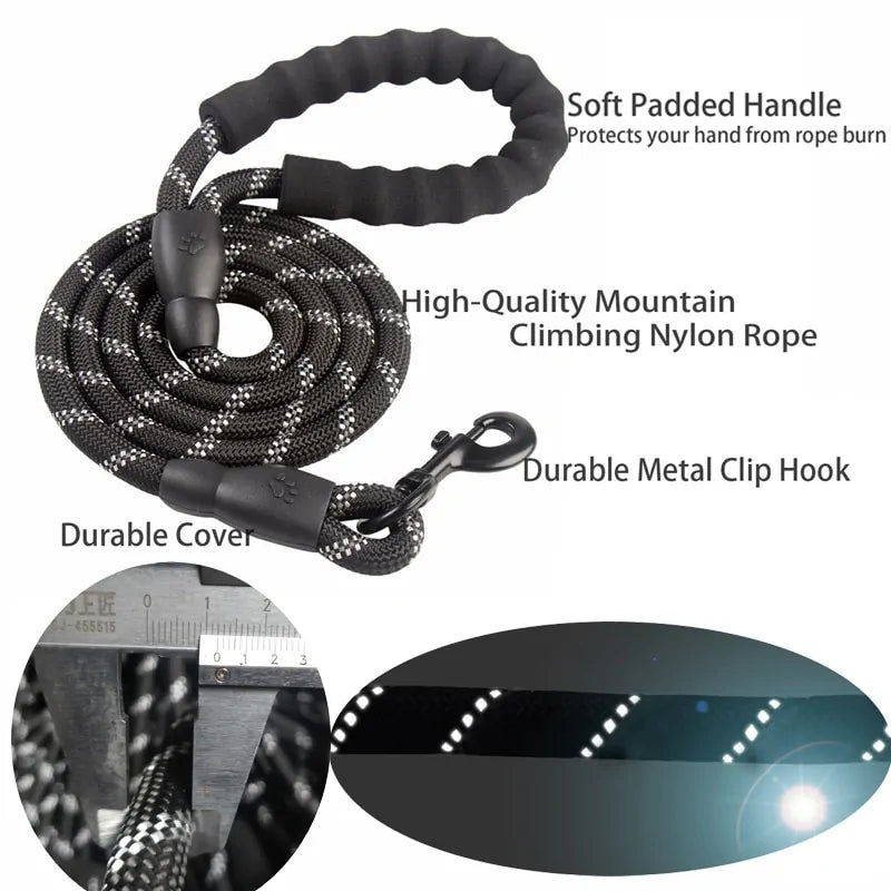 Reflective Nylon Dog Leash: Comfort and Safety