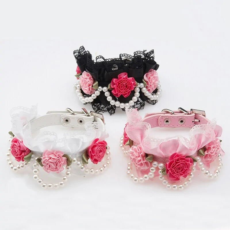 Glam Leather Collar with Rhinestone Buckle