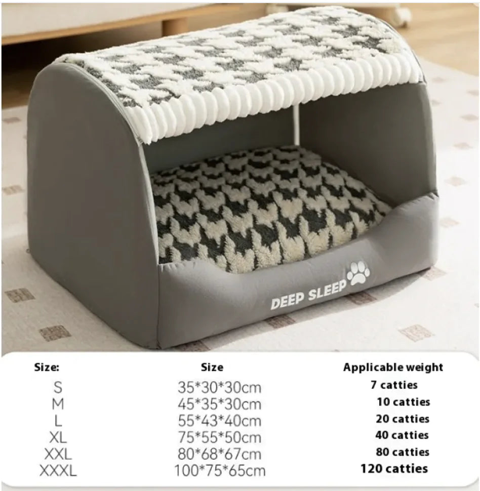 Deep Sleep Enclosed Pet Bed for Small Dogs/Cats