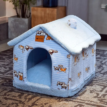 CozyFold Plush Pet Kennel for Small to Medium Dogs