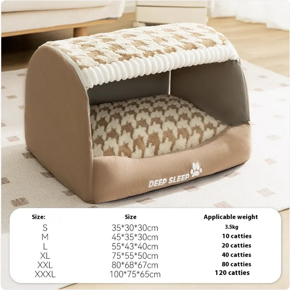 Deep Sleep Enclosed Pet Bed for Small Dogs/Cats