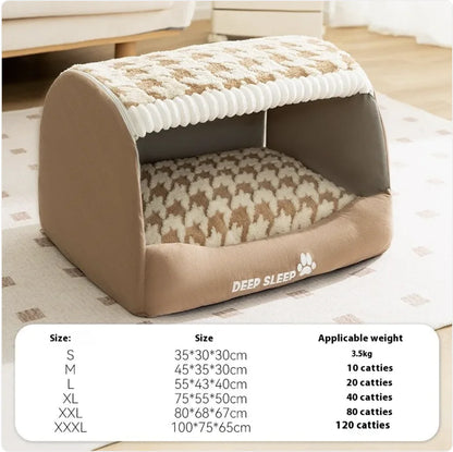 Deep Sleep Enclosed Pet Bed for Small Dogs/Cats