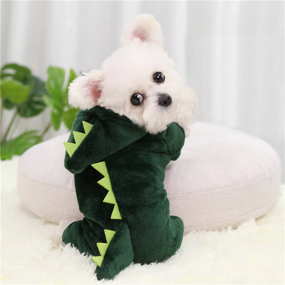 Coral Fleece Dog Clothes Dinosaur