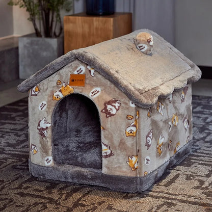 CozyFold Plush Pet Kennel for Small to Medium Dogs