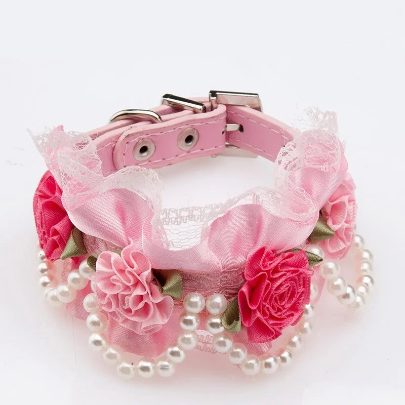 Glam Leather Collar with Rhinestone Buckle