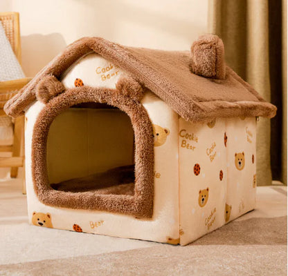 CozyFold Plush Pet Kennel for Small to Medium Dogs