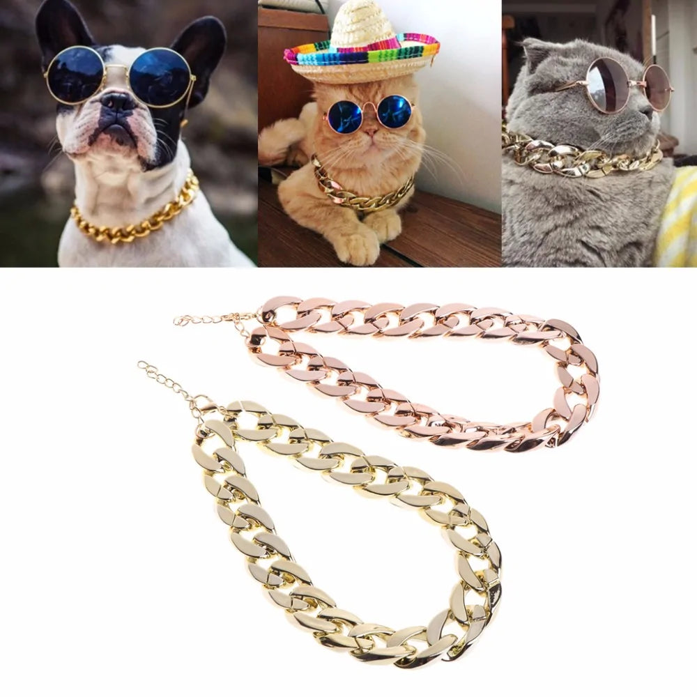 Trendy Gold Pet Collar Necklace